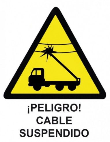 Cartel PVC 40x30 ¡Peligro! cable...